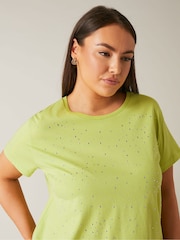 Evans Curve Stud Embellished Pure 100% Cotton T-Shirt - Image 4 of 4