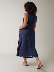 Evans Sleeveless Broidery Wrap White Dress - Image 3 of 5