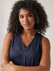 Evans Curve Broderie Anglaise Vest Top - Image 4 of 5