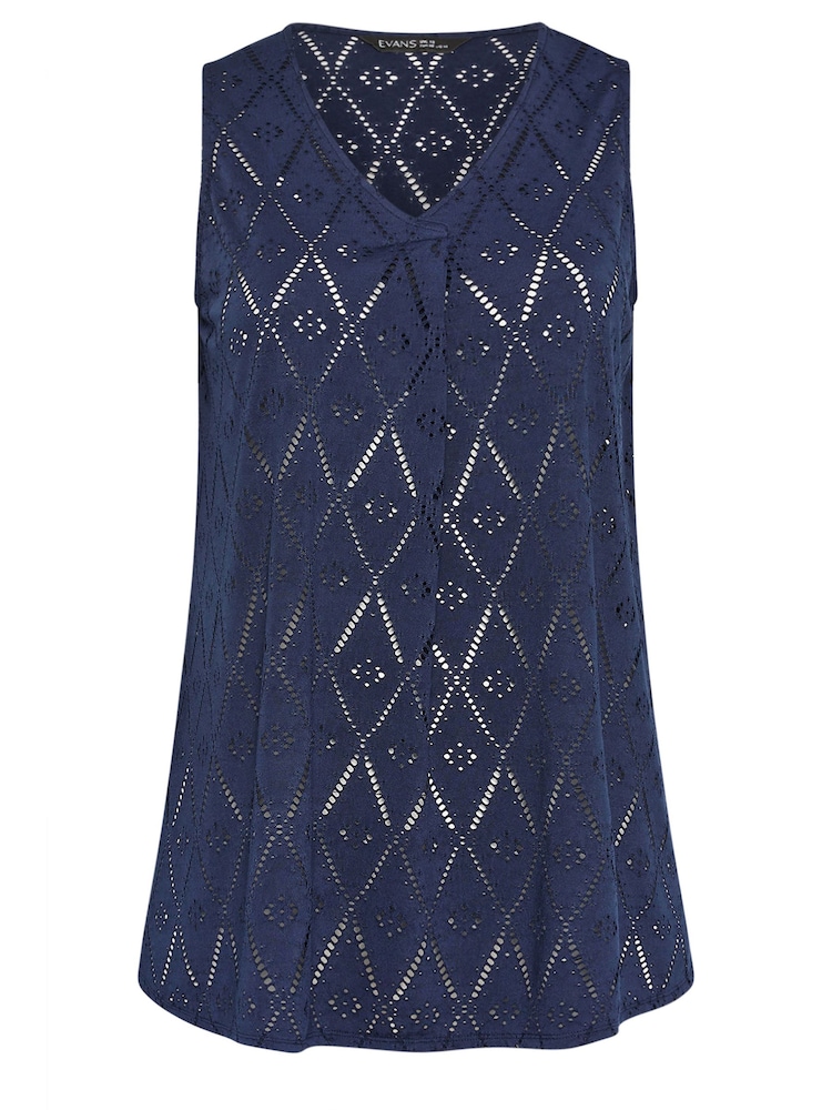 Evans Curve Broderie Anglaise Vest Top - Image 5 of 5