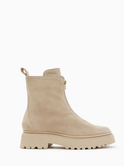 AllSaints Brown Ophelia Suede Boots - Image 1 of 4