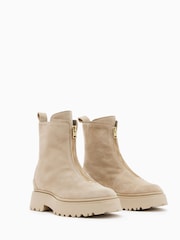 AllSaints Brown Ophelia Suede Boots - Image 3 of 4