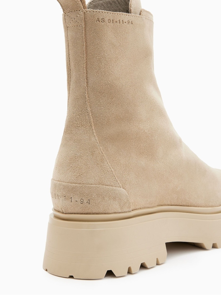 AllSaints Brown Ophelia Suede Boots - Image 4 of 4