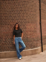 Blue Relaxed Bootcut 100% Cotton Jeans - Image 2 of 8