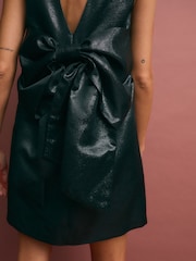 Black Bow Back Glitter Mini Dress - Image 4 of 7