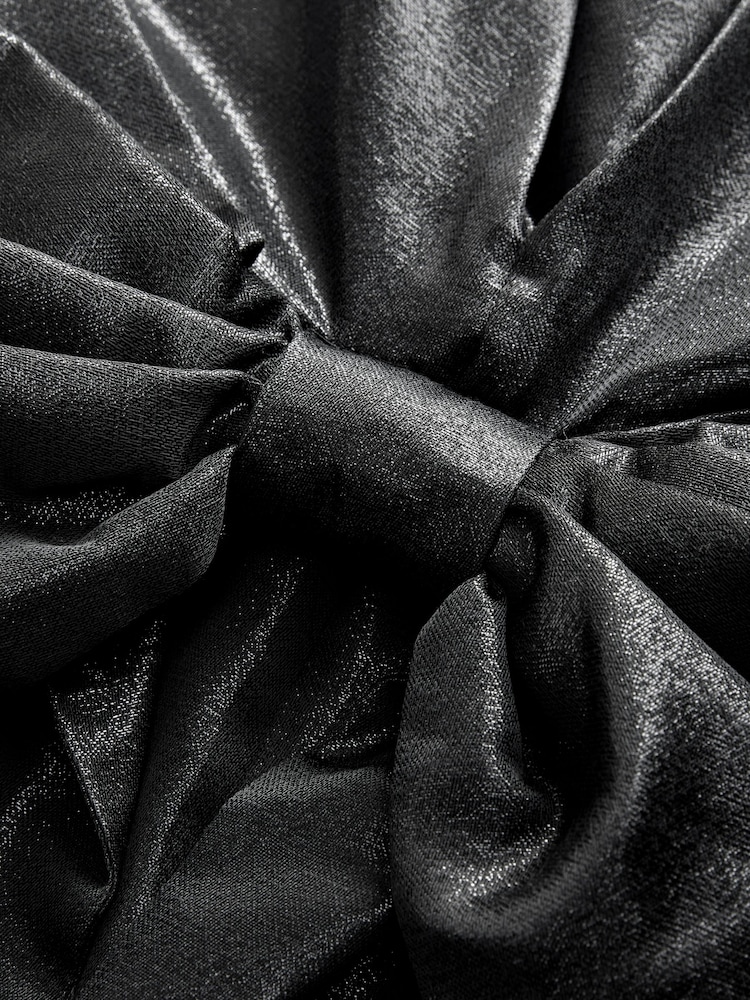 Black Bow Back Glitter Mini Dress - Image 7 of 7