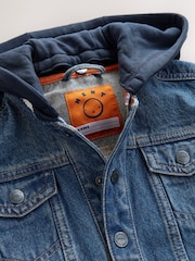 Navy 100% Cotton Denim Hooded Jacket (3mths-10yrs) - Image 8 of 9