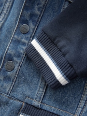 Navy 100% Cotton Denim Hooded Jacket (3mths-10yrs) - Image 9 of 9