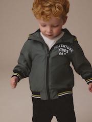 Green Hooded Bomber Jacket (3mths-7yrs) - Image 1 of 4
