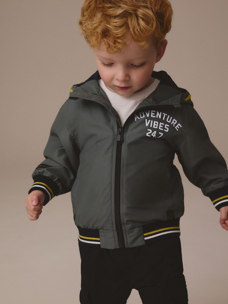 Green Hooded Bomber Jacket (3mths-7yrs) - Image 1 of 4