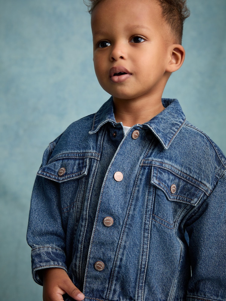 Blue 100% Cotton Denim Jacket (3mths-10yrs) - Image 4 of 8