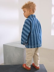 Blue Stripe 100% Cotton Denim Jacket (3mths-10yrs) - Image 3 of 8