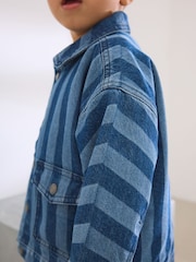 Blue Stripe 100% Cotton Denim Jacket (3mths-10yrs) - Image 4 of 8