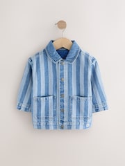 Blue Stripe 100% Cotton Denim Jacket (3mths-10yrs) - Image 5 of 8