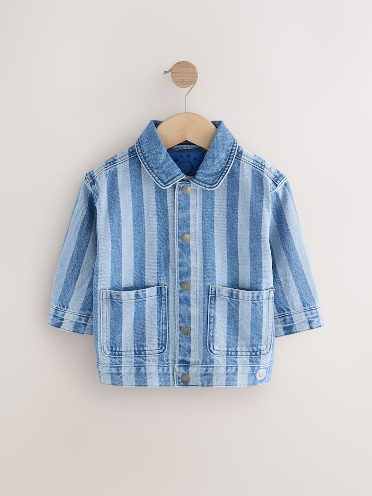 Blue Stripe 100% Cotton Denim Jacket (3mths-10yrs) - Image 5 of 8