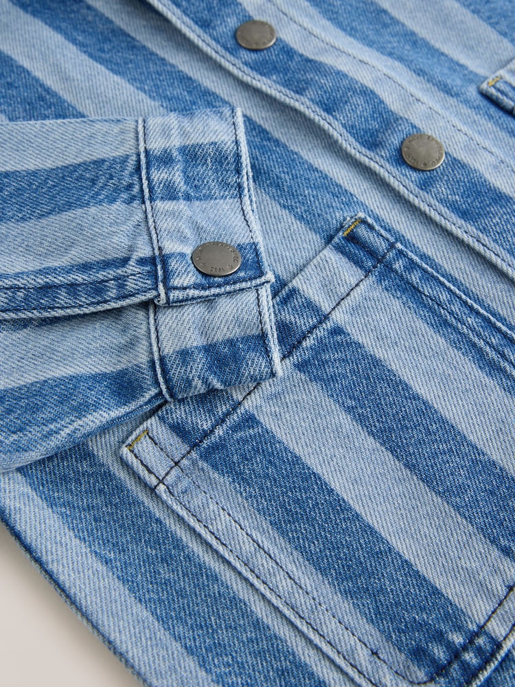 Blue Stripe 100% Cotton Denim Jacket (3mths-10yrs) - Image 8 of 8