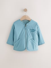 Light Blue Shower Resistant Embroidered Jacket (3mths-7yrs) - Image 10 of 16