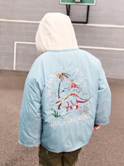 Light Blue Shower Resistant Embroidered Jacket (3mths-7yrs) - Image 2 of 16