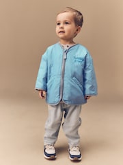 Light Blue Shower Resistant Embroidered Jacket (3mths-7yrs) - Image 3 of 16