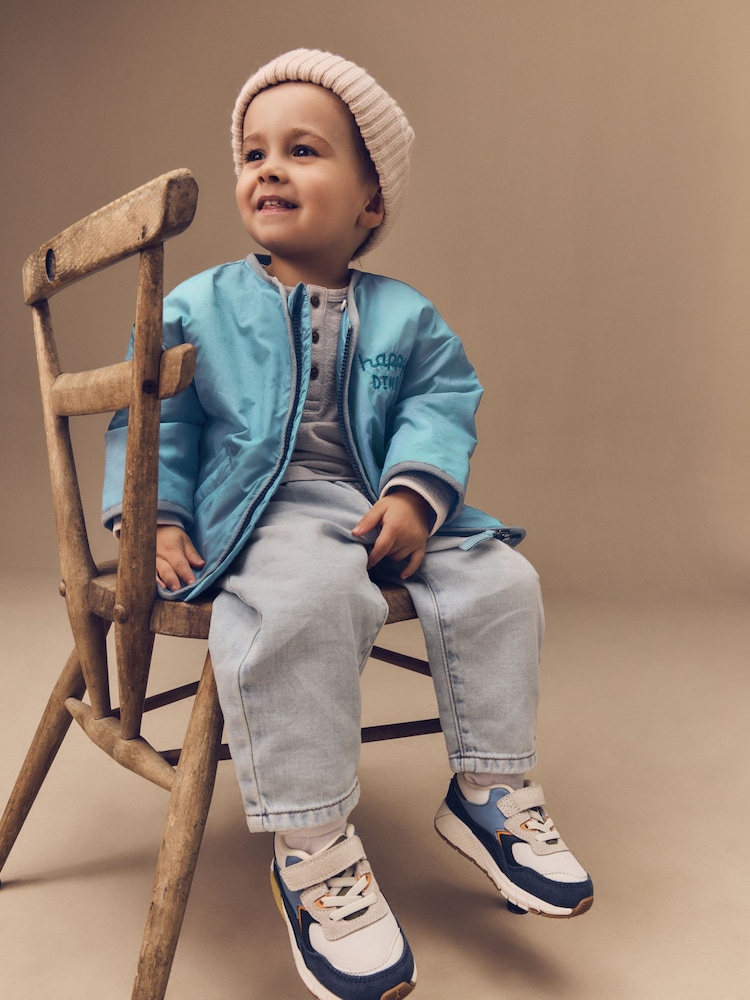 Light Blue Shower Resistant Embroidered Jacket (3mths-7yrs) - Image 7 of 16