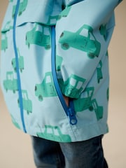 Blue Car Print Waterproof Lightweight Anorak Coat (3mths-7yrs) - Image 4 of 11
