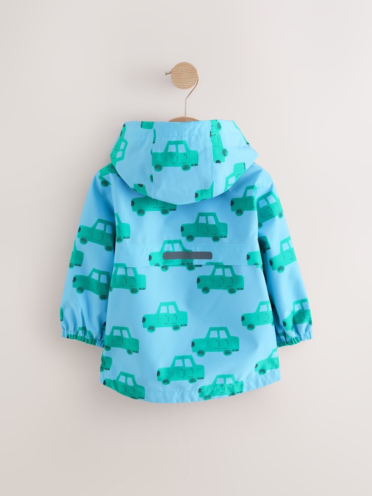 Blue Car Print Waterproof Lightweight Anorak Coat (3mths-7yrs) - Image 7 of 11