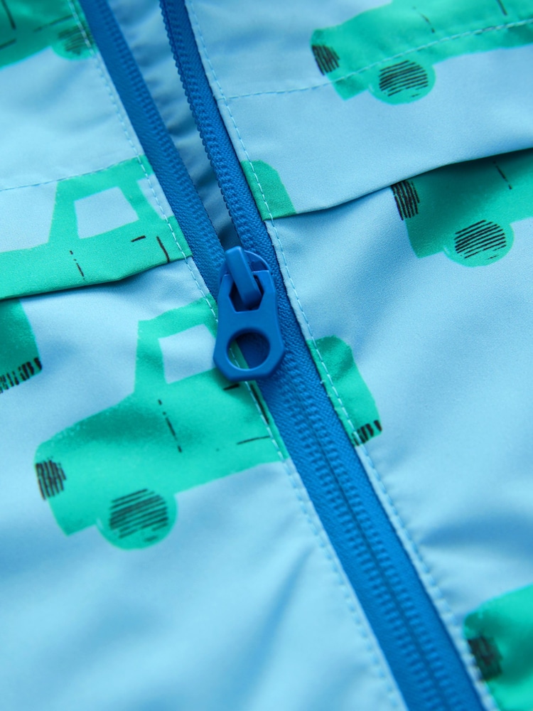 Blue Car Print Waterproof Lightweight Anorak Coat (3mths-7yrs) - Image 9 of 11