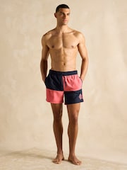 Розовый и темно-синий - шорты в стиле регби Joules Overton - Image 3 of 6
