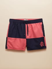 Розовый и темно-синий - шорты в стиле регби Joules Overton - Image 6 of 6