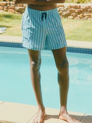 Joules Overton Light Green Printed Rugby Style Swim Shorts - Image 1 of 7