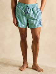 Joules Overton Light Green Printed Rugby Style Swim Shorts - Image 2 of 7
