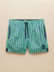 Joules Overton Light Green Printed Rugby Style Swim Shorts - Image 7 of 7