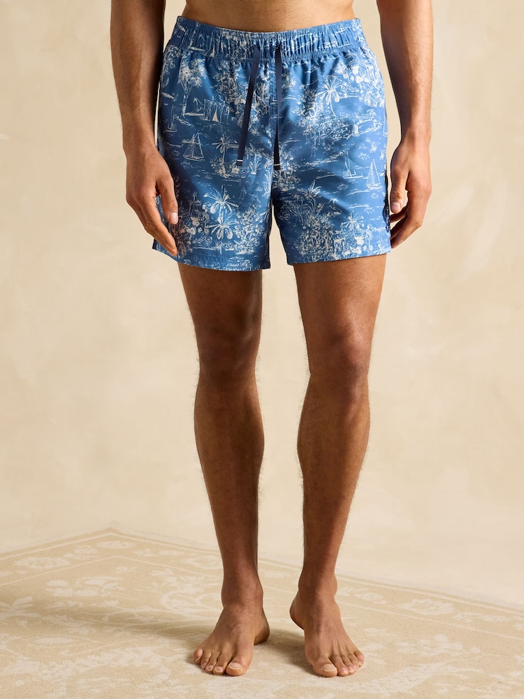 Light Blue Toile de Jouy - шорты в стиле регби Joules Overton - Image 1 of 6