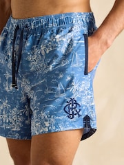 Light Blue Toile de Jouy - шорты в стиле регби Joules Overton - Image 4 of 6