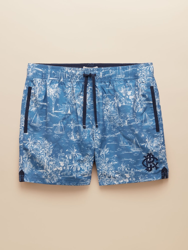 Light Blue Toile de Jouy - шорты в стиле регби Joules Overton - Image 6 of 6