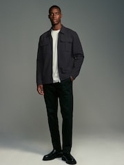 Charcoal Grey Zip-Up Shacket - Image 2 of 7