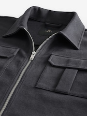 Charcoal Grey Zip-Up Shacket - Image 6 of 7