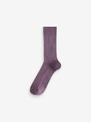 Blue/Purple/Pink Ribbed Socks 5 Pack - Image 5 of 8
