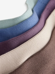 Blue/Purple/Pink Ribbed Socks 5 Pack - Image 7 of 8