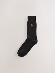 Black Woodland Fun Embroidered Socks 8 Pack - Image 6 of 10