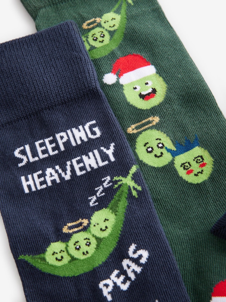 Blau/Grün - Socken mit Weihnachtsmotiv im 2er-Pack - Bild 1 von 5 Blau/Grün - Socken mit Weihnachtsmotiv im 2er-Pack - Bild 1 von 5