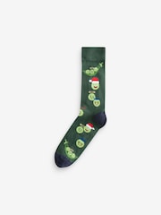 Blue/Green Christmas Pattern Socks 2 Pack - Image 4 of 5