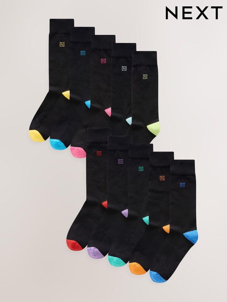 Bright Heel 10 Pack Cushioned Sole Comfort Socks - Image 16 of 16