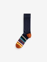 Navy Blue Striped Signature Bamboo Socks 4 Pack - Image 3 of 6