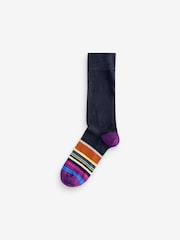 Navy Blue Striped Signature Bamboo Socks 4 Pack - Image 5 of 6