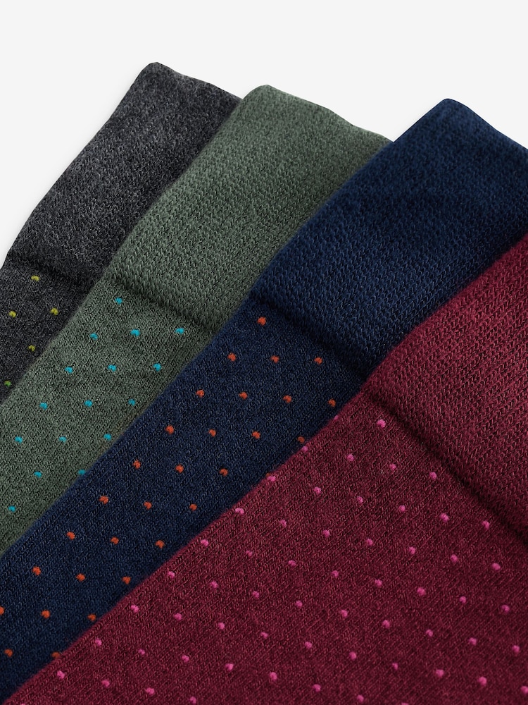 Rich Colour Spot Pattern Modal Signature Socks 4 Pack - Image 7 of 7