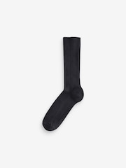 Black Ribbed Socks 5 Pack - Image 3 of 3
