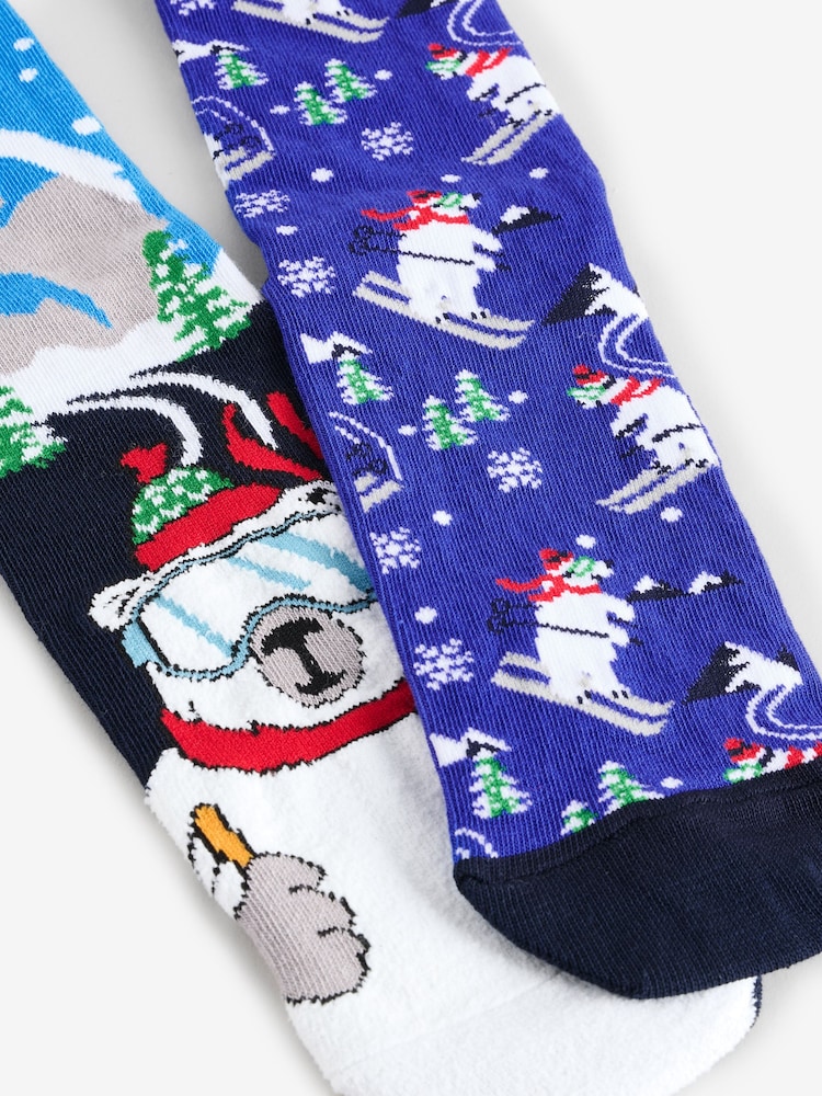 Blauschwarz - Socken mit Weihnachtsmotiv im 2er-Pack - Bild 1 von 4 Blauschwarz - Socken mit Weihnachtsmotiv im 2er-Pack - Bild 1 von 4