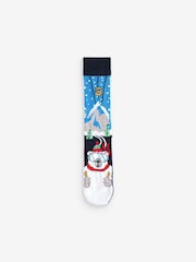 Blue/Black Christmas Pattern Socks 2 Pack - Image 3 of 4