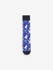 Blue/Black Christmas Pattern Socks 2 Pack - Image 4 of 4